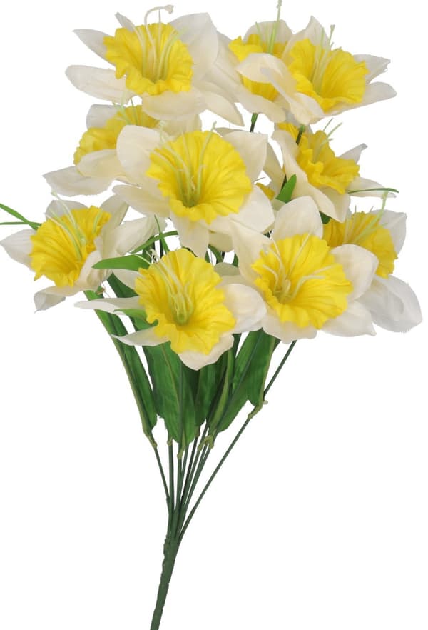 PÅSKLILJOR PÅSKLILJORBUKETT STOR DENIM KONSTGJORDA BLOMMOR