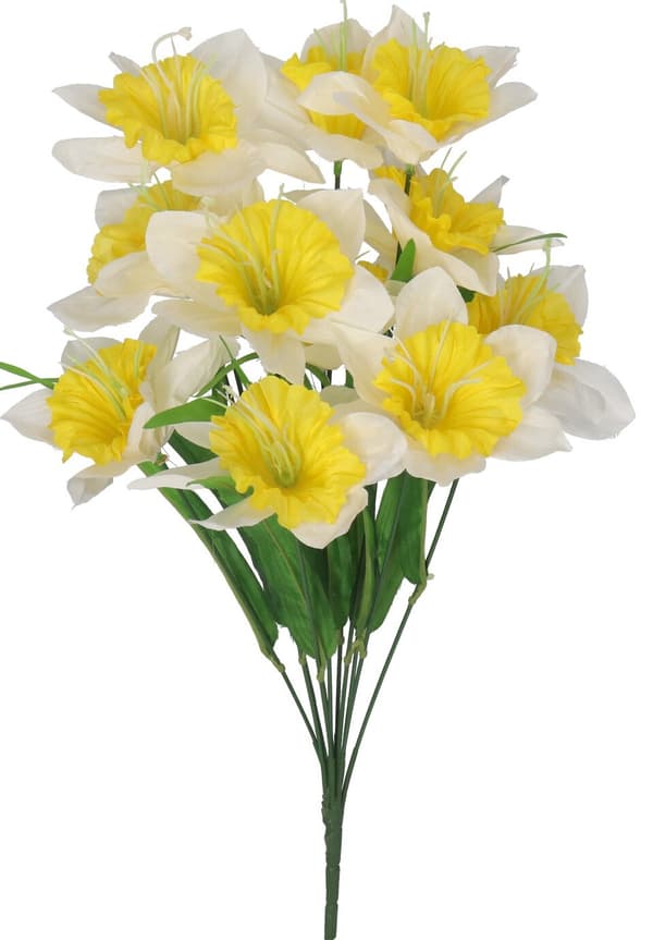 PÅSKLILJOR PÅSKLILJORBUKETT STOR DENIM KONSTGJORDA BLOMMOR