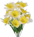 Miniatyrbild 1 av 6: PÅSKLILJOR PÅSKLILJORBUKETT STOR DENIM KONSTGJORDA BLOMMOR