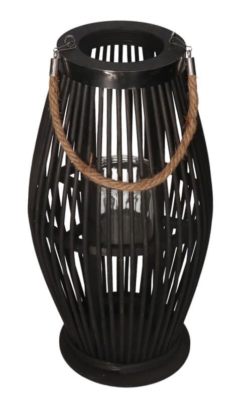 BAMBUS RATTAN LANTERNE 70 CM SORT