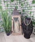 Miniatyrbillede 4 af 6: BAMBUS RATTAN LANTERNE SORT LANTERNE 52 CM
