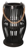 Miniatyrbillede 1 af 6: BAMBUS RATTAN LANTERNE SORT LANTERNE 52 CM