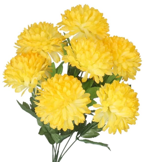KUNSTIGE BLOMSTER SOM LIVET KRYSANTEMUMBUKET STOR 7 HOVED