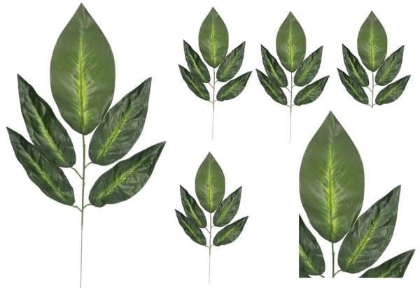 KONSTGJORDA BLAD OCH GRENAR FÖR DEKORATION 12 ST