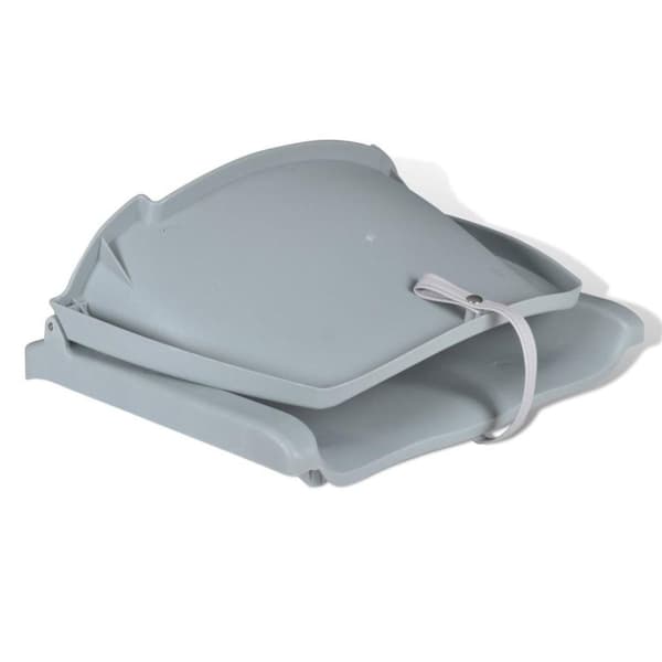 vidaXL Sammenleggbar båtstol med ryggstøtte uten pute grå 48x51x41 cm