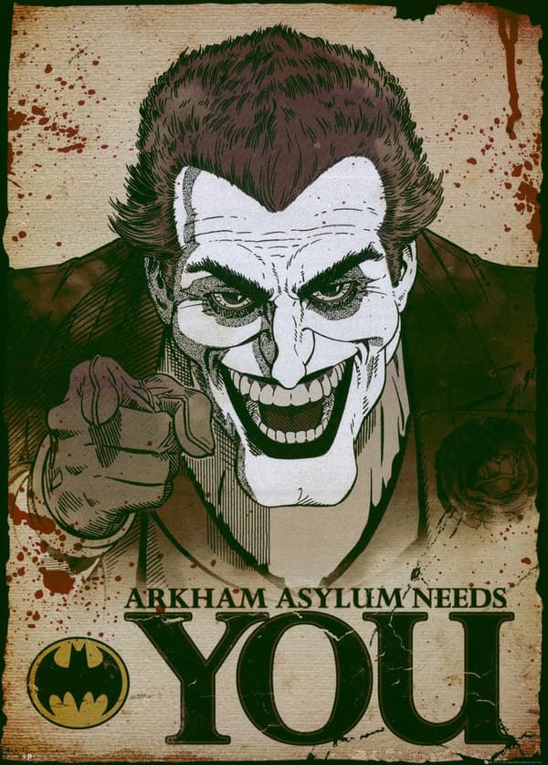 A3 Print - The Joker - Arham Asylum Needs You