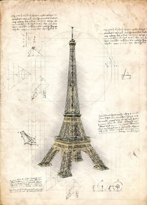A3 Print - Eiffeltornet - Eiffel Tower Paris