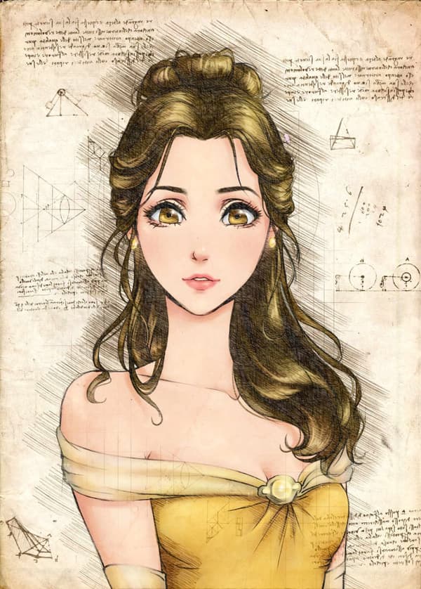 A3 Print - Disney - Beauty and the beast - Belle