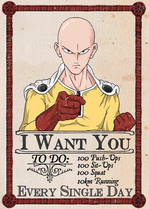 A3 Print - One Punch Man - Caped Baldy - I Want You
