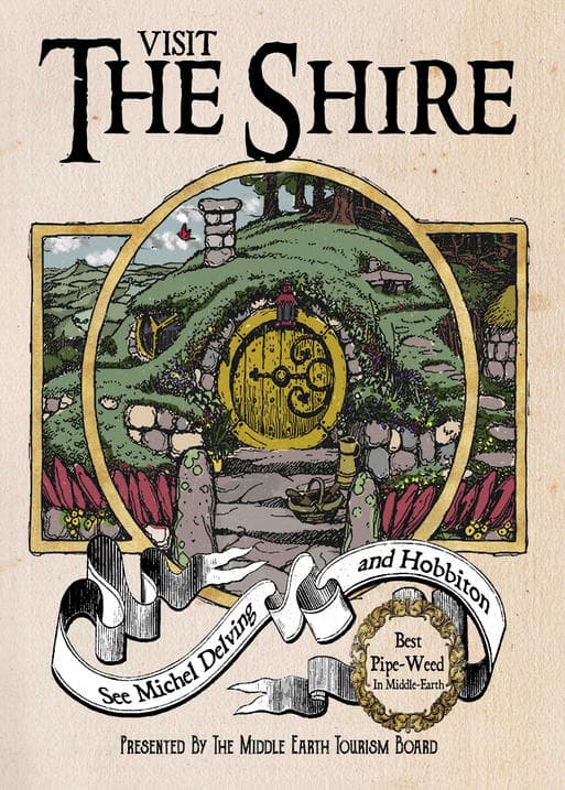A3 Print - Lord of the rings - Visit The Shire