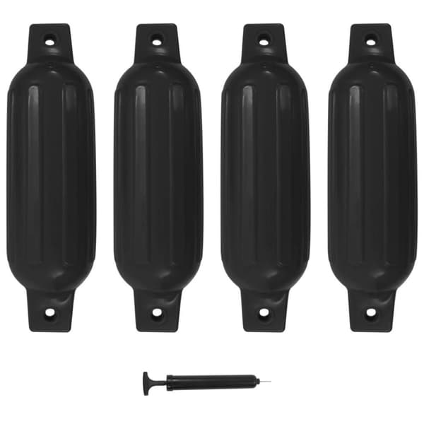 vidaXL bådfendere til båd 4 stk. 41x11,5 cm PVC sort