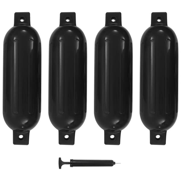 vidaXL bådfendere til båd 4 stk. 51x14 cm PVC sort