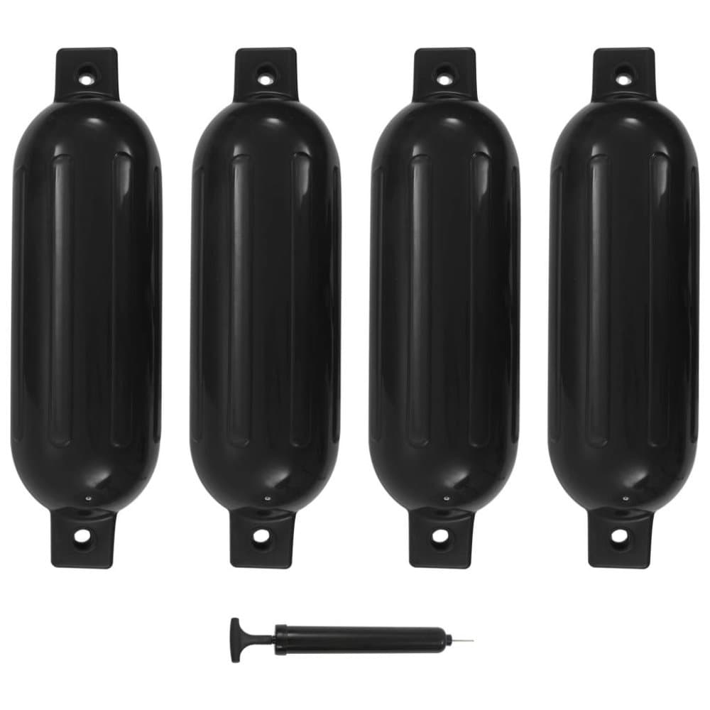 vidaXL Båtfender 4 st svart 51x14 cm PVC