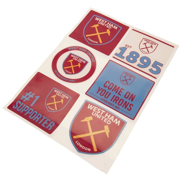West Ham United FC Assorted Designs Car Decal Set (Pack of 6)