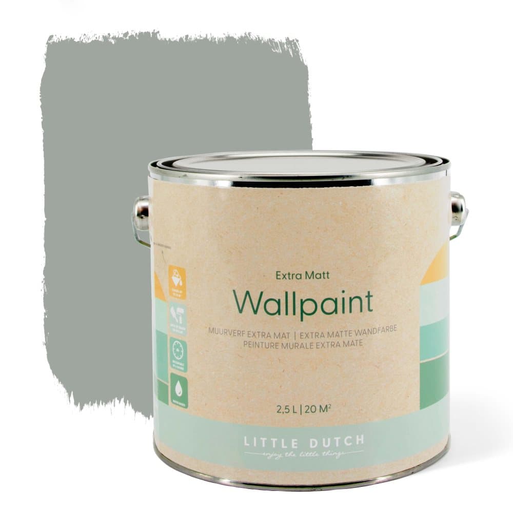 Little Dutch - Väggfärg Matt - Dusty Grey - Grå - 2,5 liter