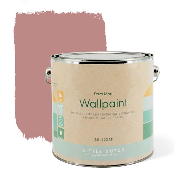 Little Dutch - Väggfärg Matt - Pure Pink - Rosa - 2,5 liter
