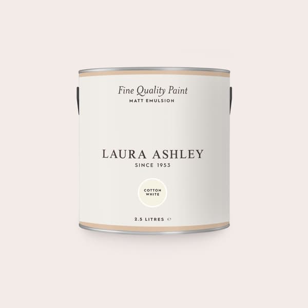 Laura Ashley - Väggfärg Matt - Cotton White - Vit - 2,5 liter