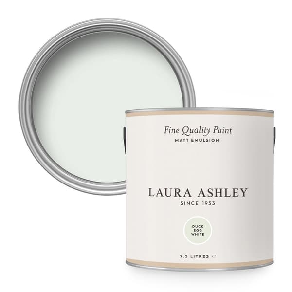 Laura Ashley - Väggfärg Matt - Duck Egg White - Blå - 2,5 liter