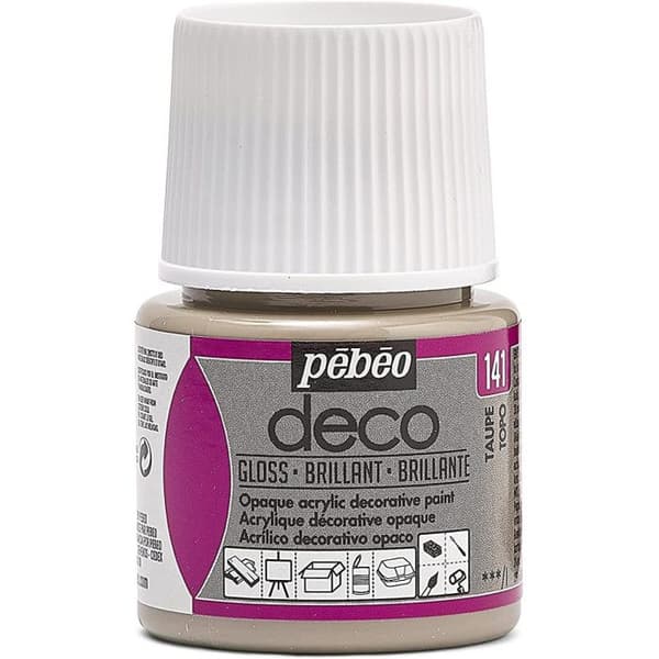 Måleri - Pébéo - Dekor - Akryl - Blank - 45 ml Brun Taupe