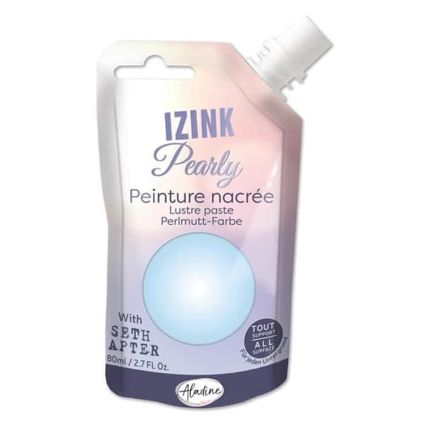 Målarfärg - Izink - Pearly - Blågrå - 80ml - Pearliserad - Akryl