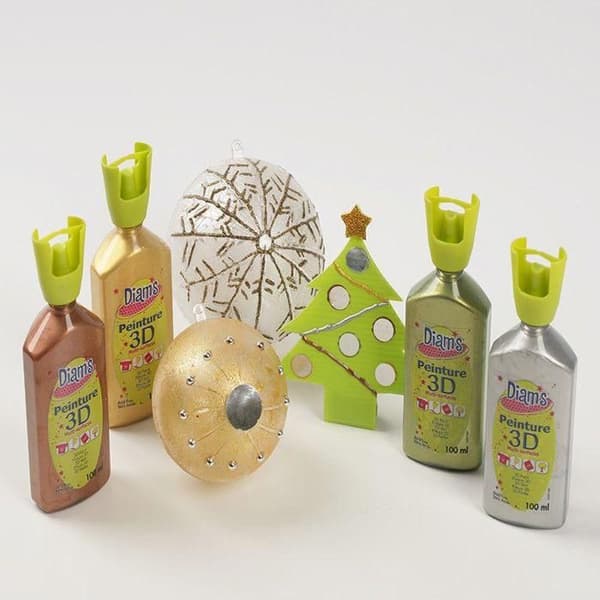 DIAMS 3D-färg, 4 olika färger (guld, silver