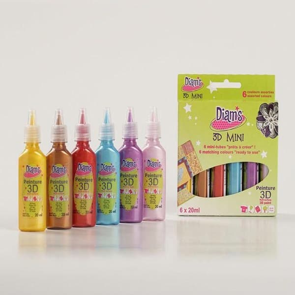 DIAM'S 3D - 6 MINI-RÖR - METALLISKA FÄRGER