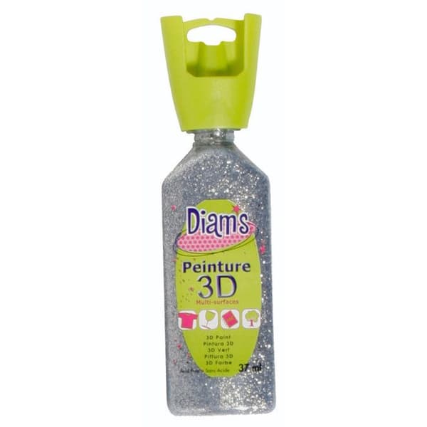 Peinture Diam's 3D 37 ml Pärlgrå glitter