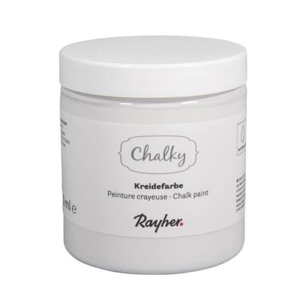 Målarfärg - RAYHER - Kritfinish - 230 ml - Vit - Matt - Flerlager