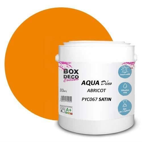 FÄRG Nyans Orange Aprikos för vägg akryl satin aspekt Aqua Deco - 2,5 L - 25m