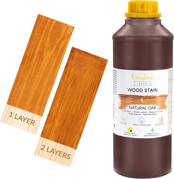 Creative Deco Ek Träbets 1L | Snabbtorkande träbets | Ytskydd | Vattenbaserad trälack | Giftfri