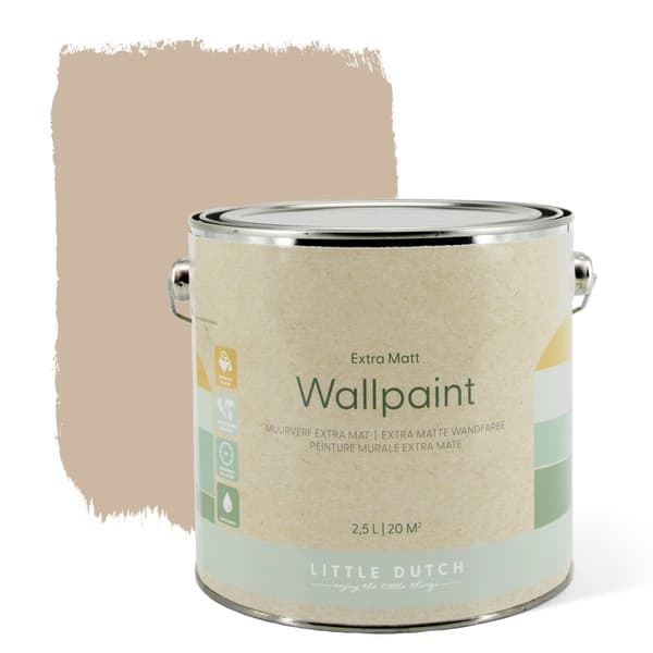 Little Dutch - Väggfärg Matt - Pure Beige - Beige - 2,5 liter