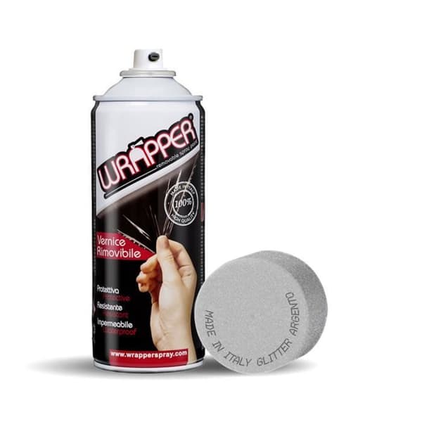 Wrapper Spray Avtagbar Sprayfärg, Silver Glitter