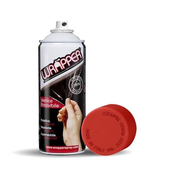 Omslagsspray Avtagbar sprayfärg, färg RAL 3020, trafikröd