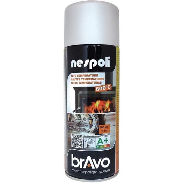Sprayfärg - Hög temperatur - Matt vit - 400 ml - Snabbtorkande - Tål upp till 600 °C