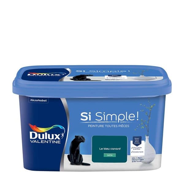Dulux Valentine - 5328061 - So Simple Paint - Väggar, tak, dörrar och golvlister Alla rum - Satin Duck Blue 2,5L