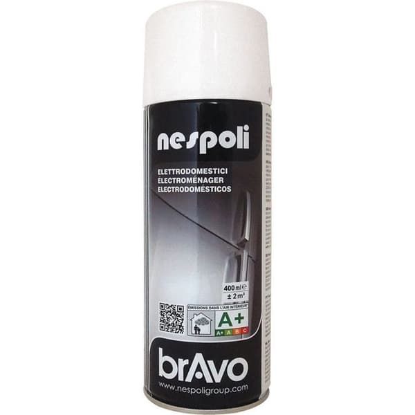 Sprayfärg - NESPOLI - Vit spray för hushållsapparater - 400 ml - Snabbtorkande - Anti-rost