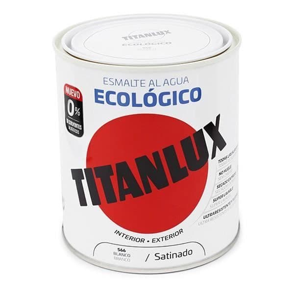 Email - Titan - Vatten Titanlux Satin - Vit - Inomhus - Glycerofthalisk