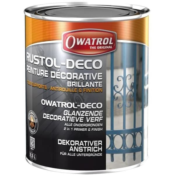 Dekorfärg - OWATROL - Rustol-Deco - Blank vit - 2,5 L - Anti-rost