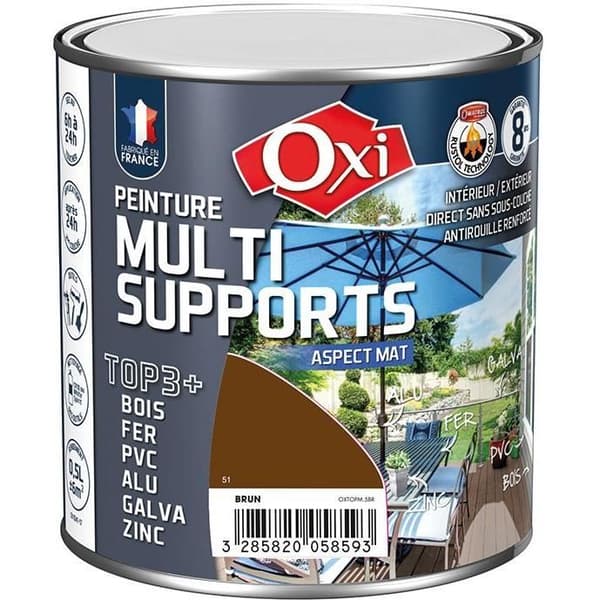Målerifärg multi ytor TOP3+ matt 0,5 L - brun
