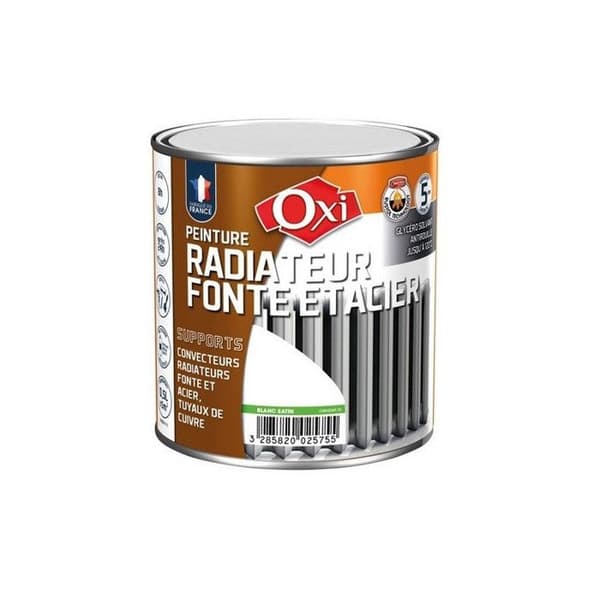 Radiatorfärg - OXI - 0,5 L - Vit satin - Glycerofthalisk - Inomhus