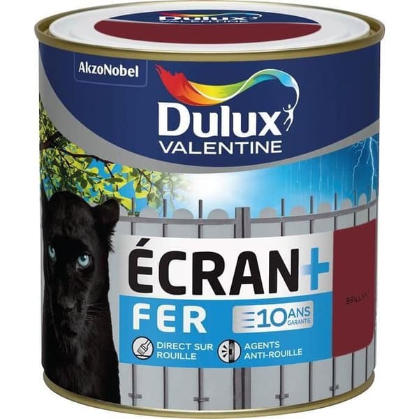 Färg järn - DULUX VALENTINE - Skärm+ - Baskröd - 500 mL - Blank
