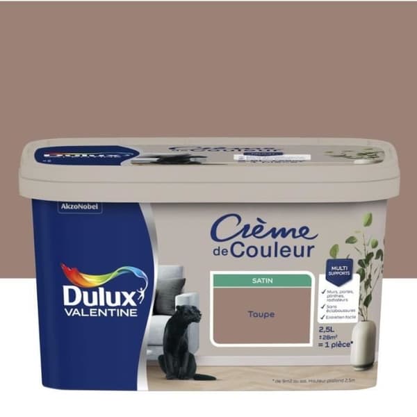 Målad dekoration finish krämfärg satin taupe 2.5l DULUX VALENTINE