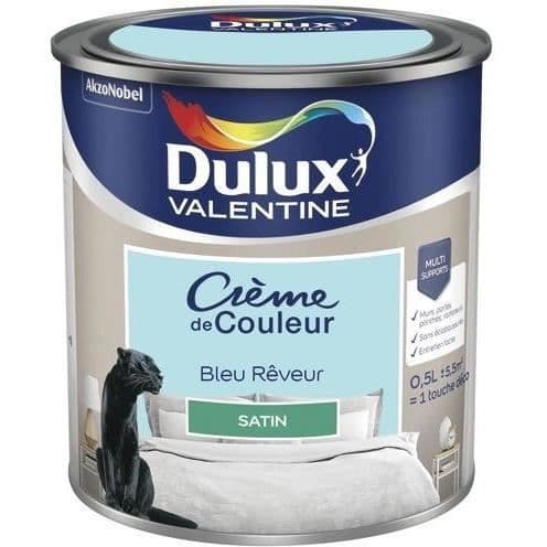 Målarfärg - DULUX VALENTINE - Satin Färgkräm - Drömmar Blå - Monolager - 0,5 L