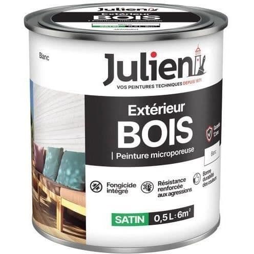 Måleri - JULIEN - Mikroporöst trä - Vit satin - 0,5L - 12 års garanti