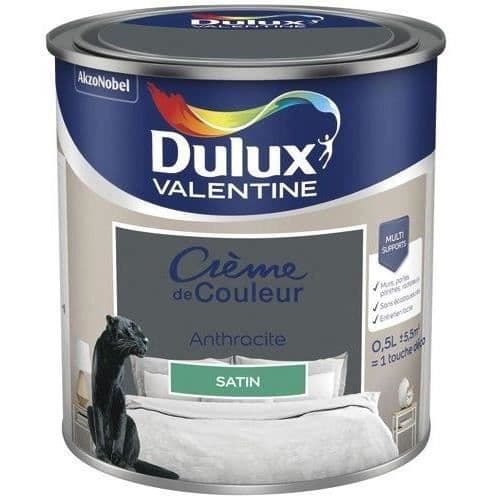Måler färg - DULUX VALENTINE - Färgkräm - Satin - Antracitgrå - 0.5L