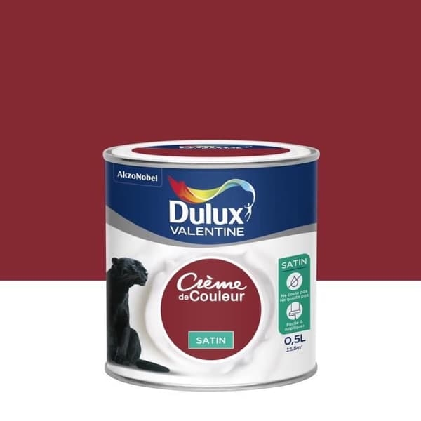 Målning - DULUX VALENTINE - Glamour Röd - Monoskikt - Satin - 0,5 L