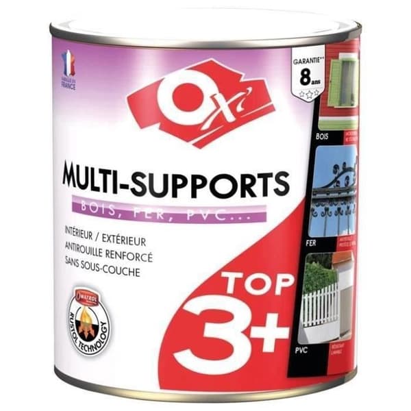 OXI Måleri Top 3 trä järn PVC satin - 2,5 L - Ljusgrå