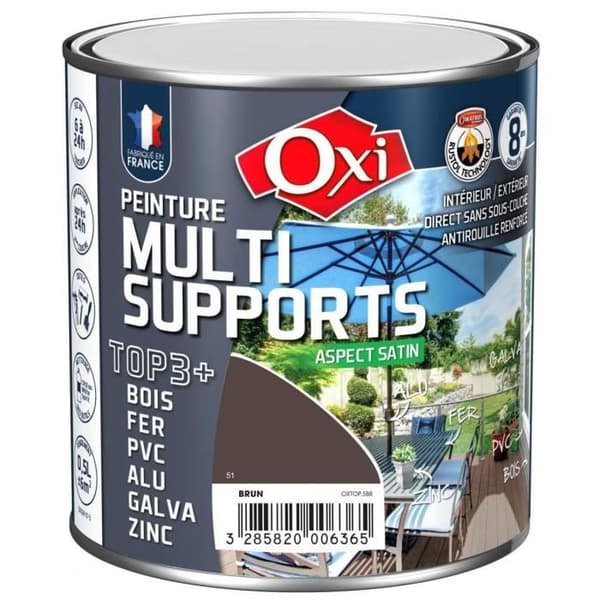 Måleri - OXI - Topp 3 - Satin - 500 ml - Brun