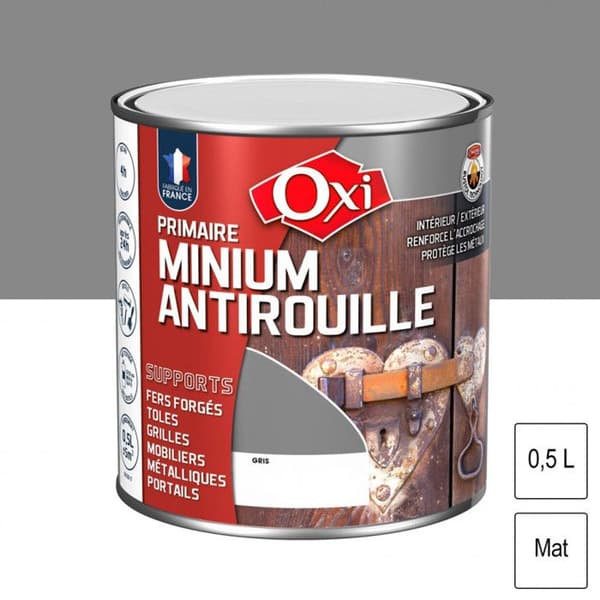Primär rostskydd - OXI - Minium - 500 ml - Lösning - Satin - Järnmetaller