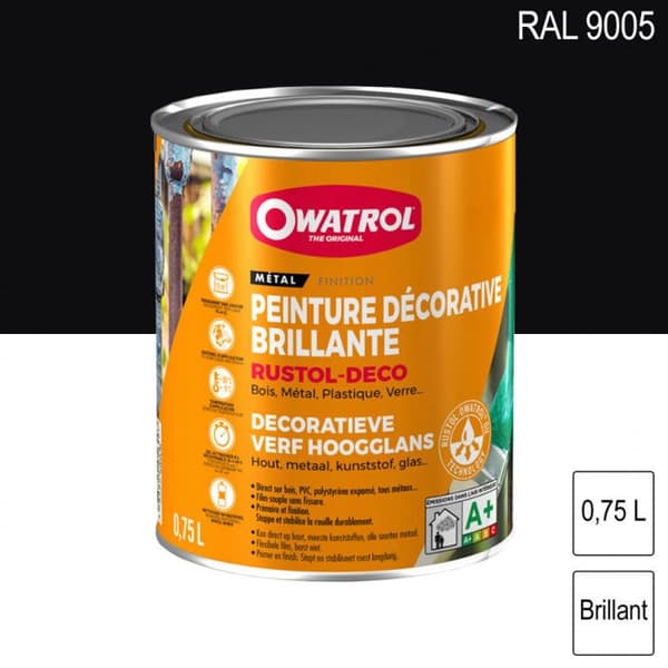 Antirust - OWATROL - Rustol - Djup svart - 0,75 L - Blank